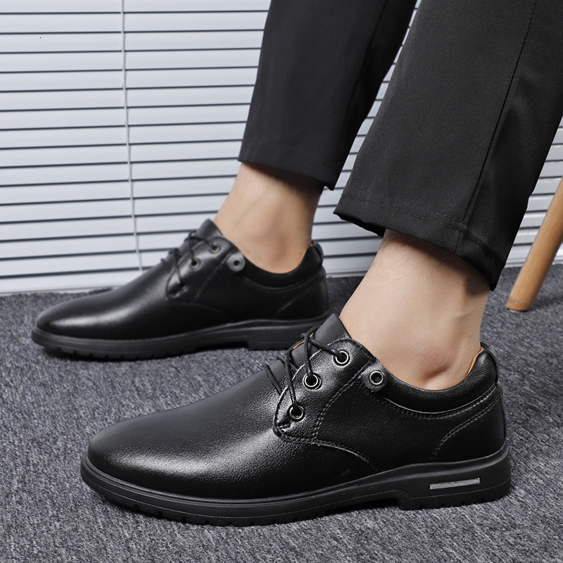

dress shoes leather mens lace up oxford for men formal wedding luxury brand business men sapato social f84o, Black