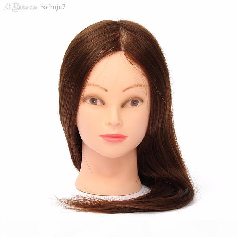

Wholesale-Professional Hairdressing Dolls Head Female Mannequin Styling Training Head 100% Human Real Hair High Quality 24 Inch