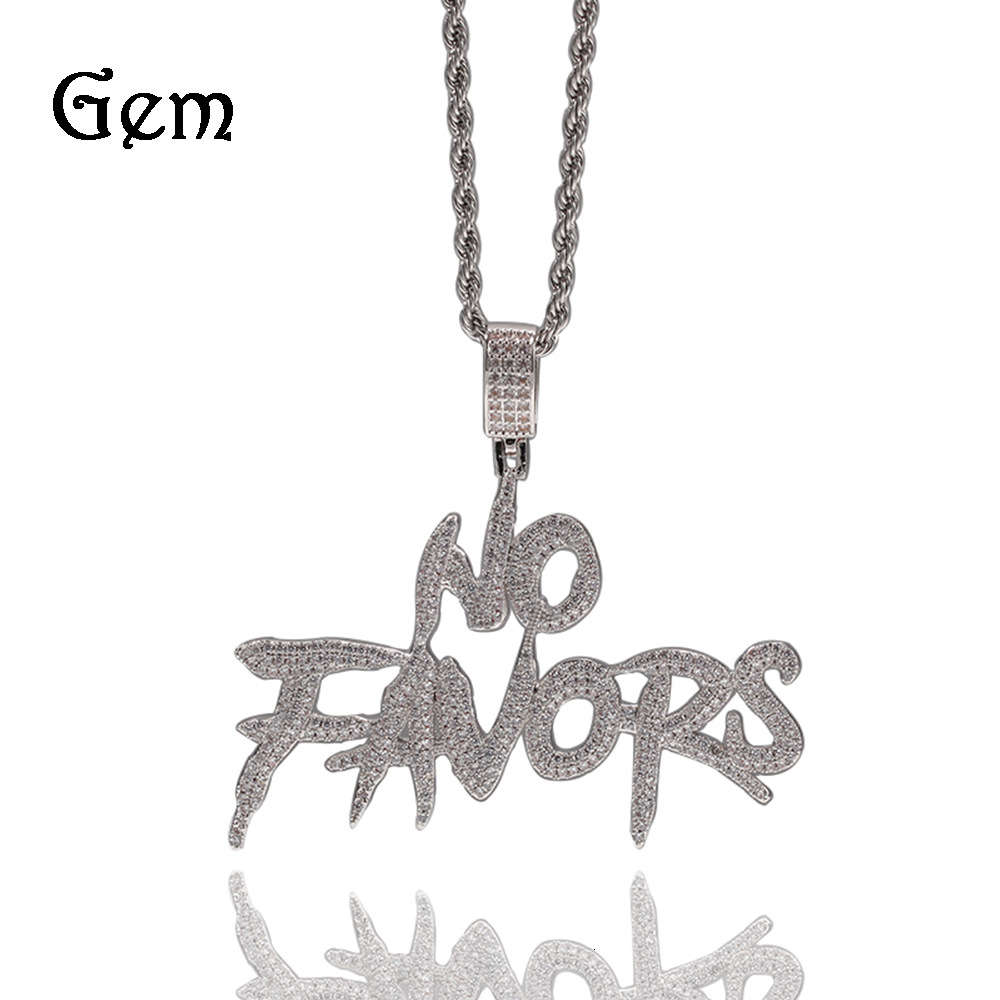 

No fans hip hop letter Zircon Pendant Necklace New Fashion Brand Fashion Jewelry