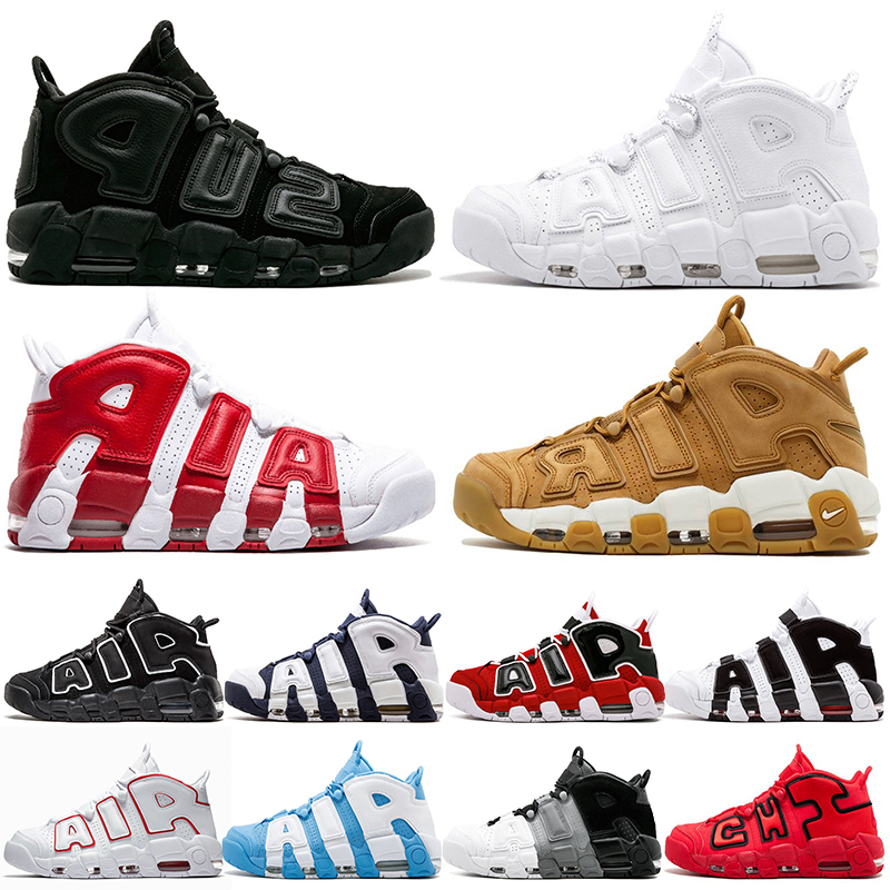 

Air More Uptempo Scottie Pippen Women Mens Basketball Shoes Trainers Bulls UNC Split Gym Red Off Chrome White Gum Tri-Color Black Sports Sne
