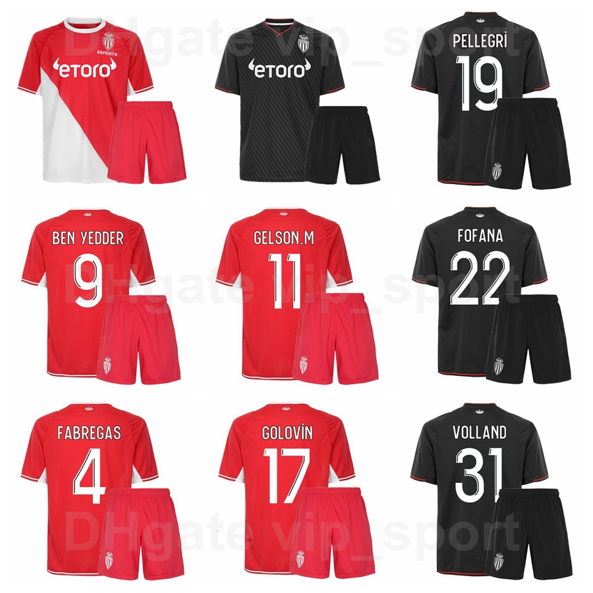 

FC Soccer AS Monaco 9 Wissam Ben Yedder Jerseys Set 37 Sofiane Diop 16 Alexander Nubel Jean Lucas 17 Aleksandr Golovin 31 Kevin Volland Football Shirt Kits 2021 2022, With patch