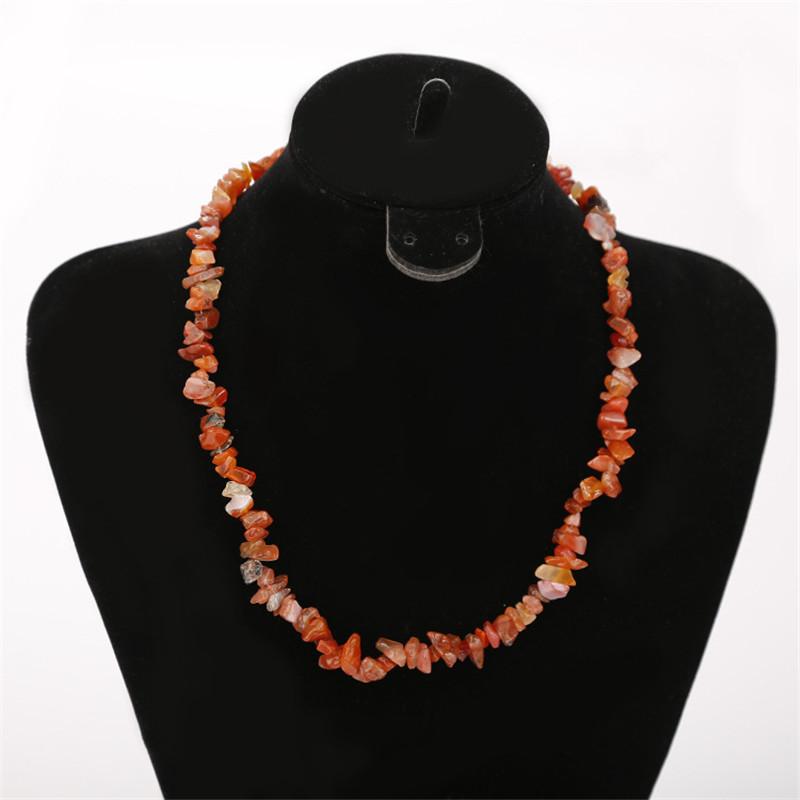 

Chains 24PCS Carnelian Necklace Natural Stone Breciated Gravel Bead For DIY Fashion Energy Healing Jewelry Whoelsale