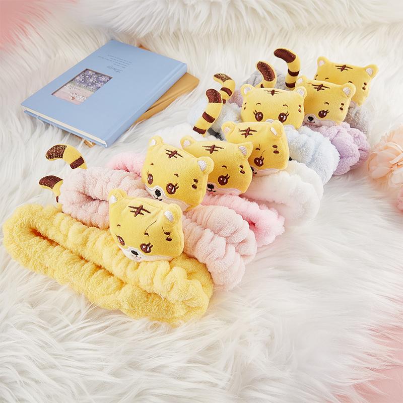 

Hair Accessories 1pc Bow Headbands Girls Cute Animals Tiger Band Headwear Women Face Washing Makeup, Slivery;white