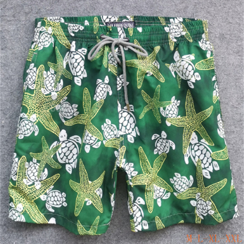 

Vilebrequin Summer Men's Beach Pants Quick-drying Quarter Sports Home Fitness Casual Flower Pant, White;black