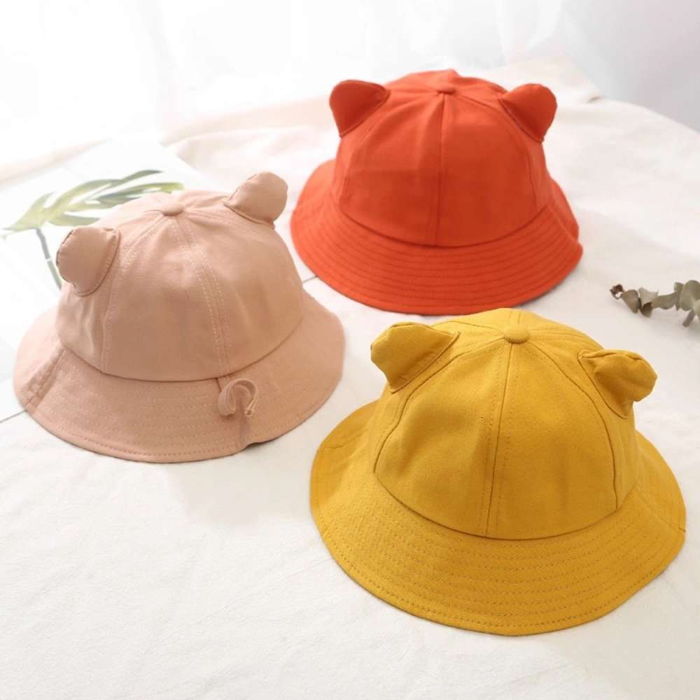 

Children's hat summer kindergarten baby fisherman's sunshade thin basin sunscreen, Yellow