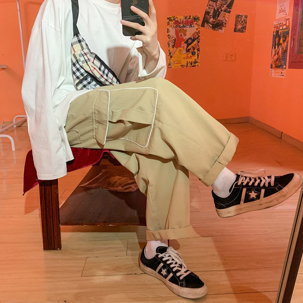 

2021 New Male Released Baggy Straight Green/khaki/black Casual Military-style Streetwear High-quality Pants -2xl Pzzg