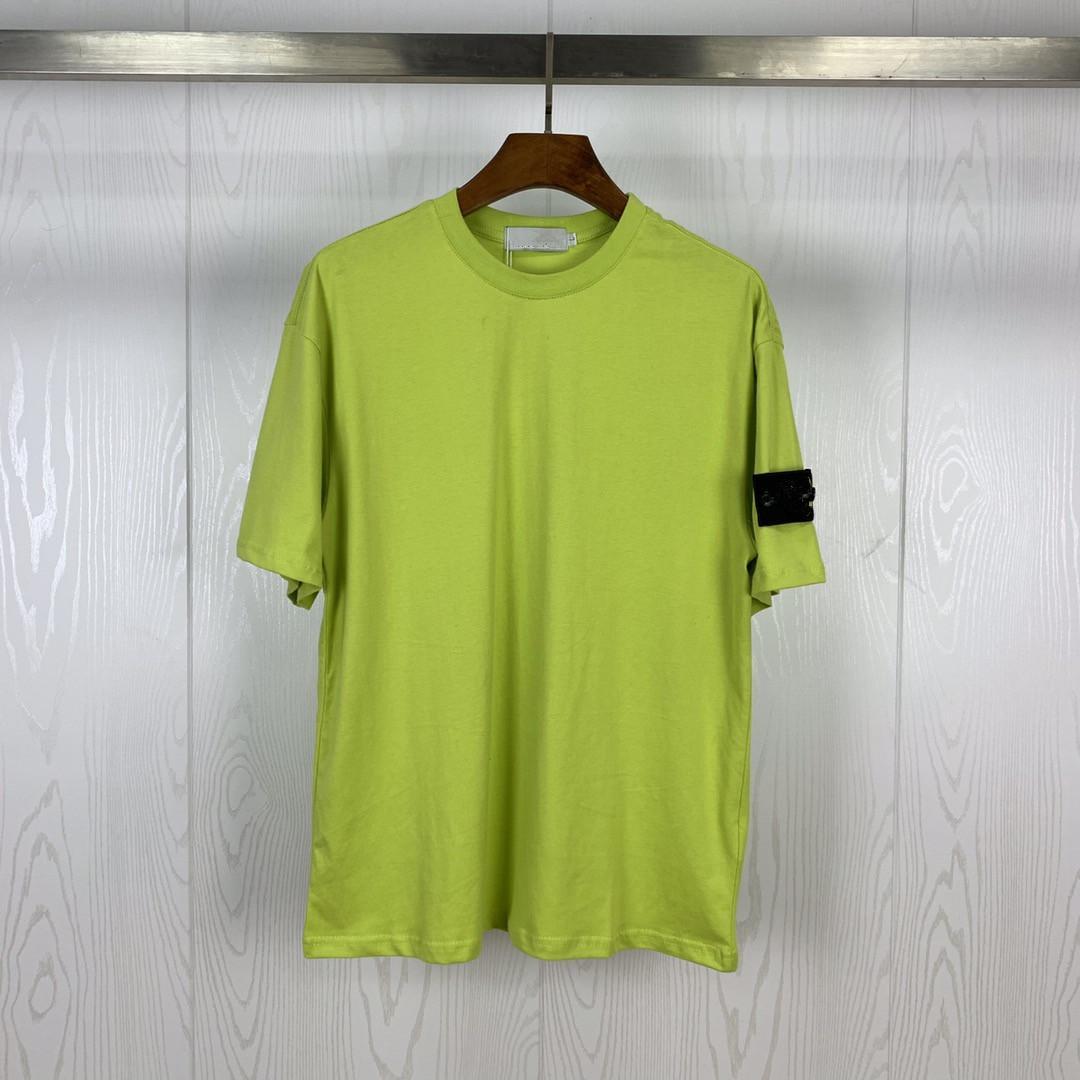 

21SS Spring Short Sleeve Tees embroidered round logo men women Casual T Shirts 03112, White;black