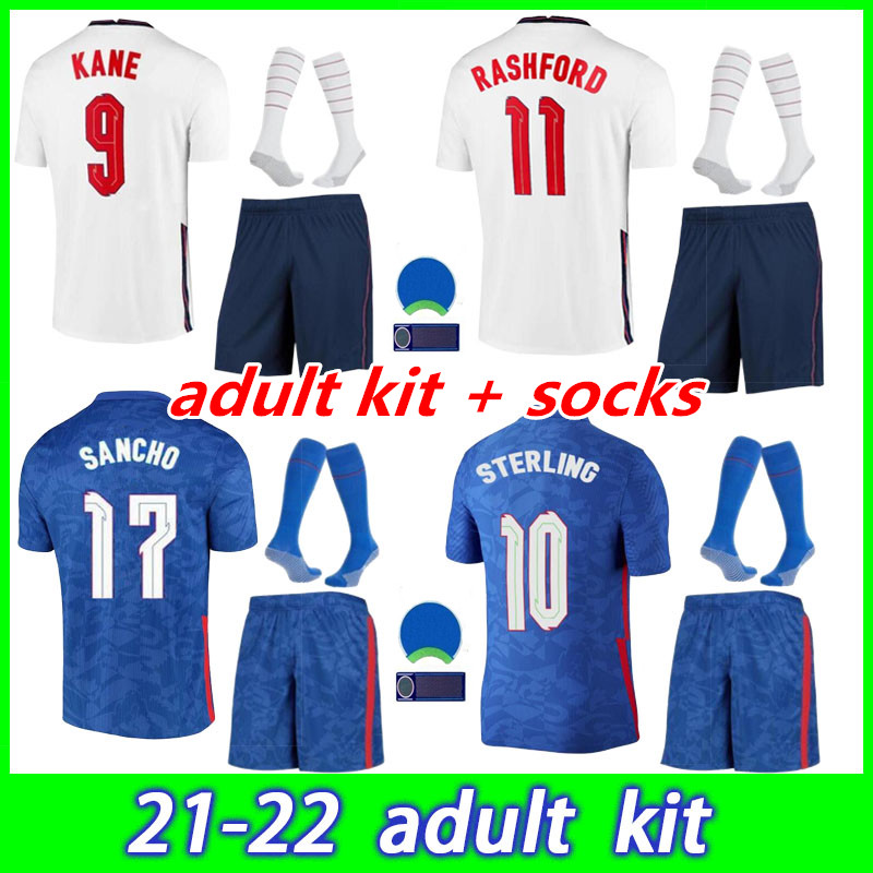 

Adult kit 2021 2022 England mens soccer jersey sets KANE STERLING RASHFORD SANCHO HENDERSON BARKLEY MAGUIRE 21 22 national football shirts uniforms