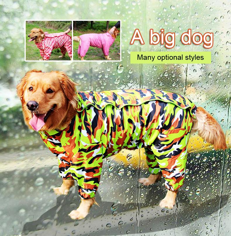 

Dog Apparel Large Raincoat Rain Slicker Waterproof Clothes For Outdoor Four Conjoined Golden Satsuma Pet