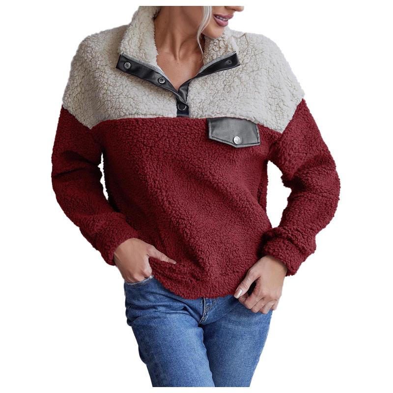 

Women's Jackets Coat Pullover Faux Button Women Fleece Fuzzy Sweatshirt Fashion Jacket, Black;brown