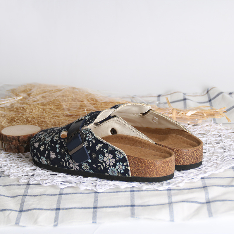 

Sandals cork women's shoes casual sandals apartment slides men's toe closed fivela unisex slippers print more size 45 E95I, 1# shoe box