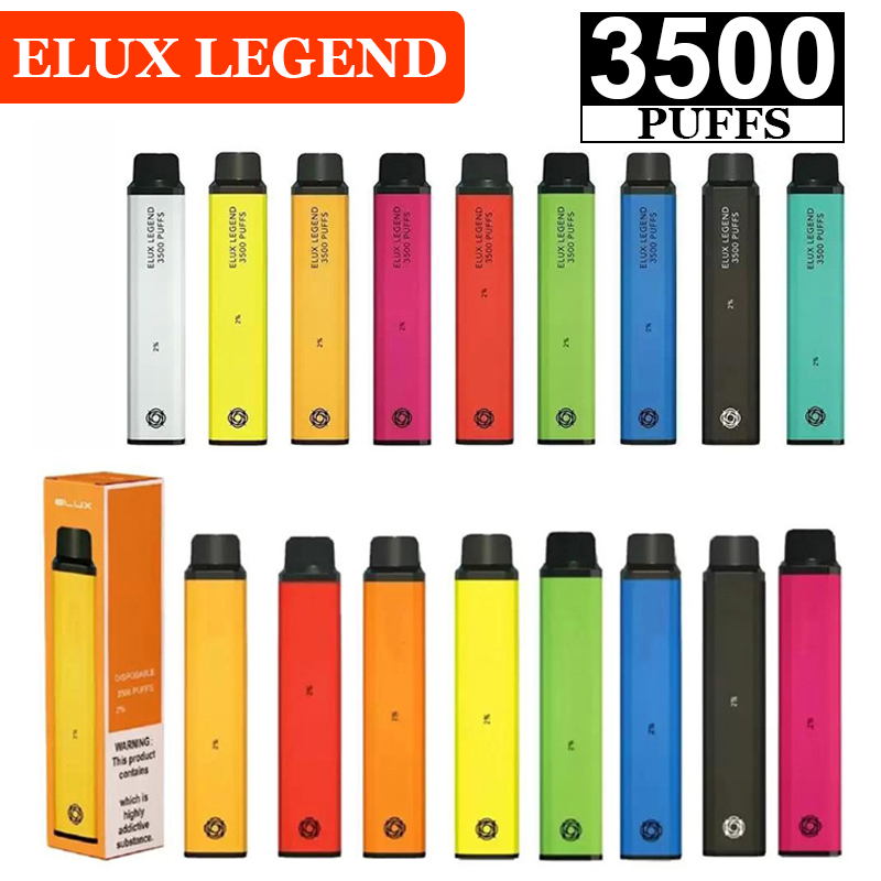 

Elux Legend Disposable E Cigarettes 3500 Puffs Engraved Letters Vape Pen 1500mAh Battery Vaporizer Stick Vapor Kit 2% 10ml Pre-filled Cartri