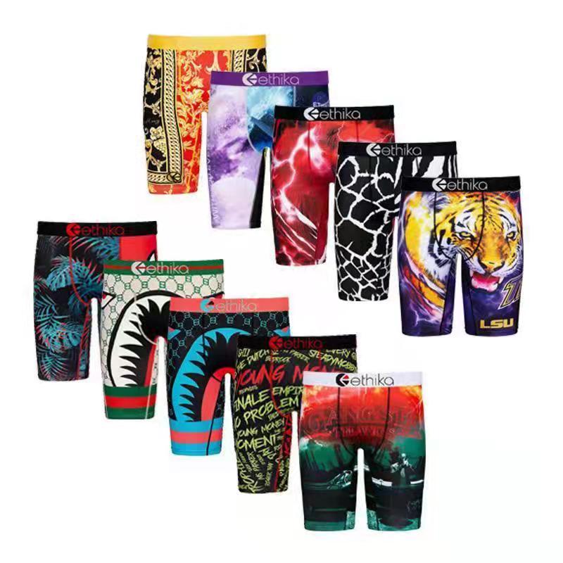Maillots de bain Ethika Slips Unisexe Boxer Shorts Breif motif Sports Sports Hip-hop Rock Consumer Skateboard Street Street Stretch S-XL (Couleur
