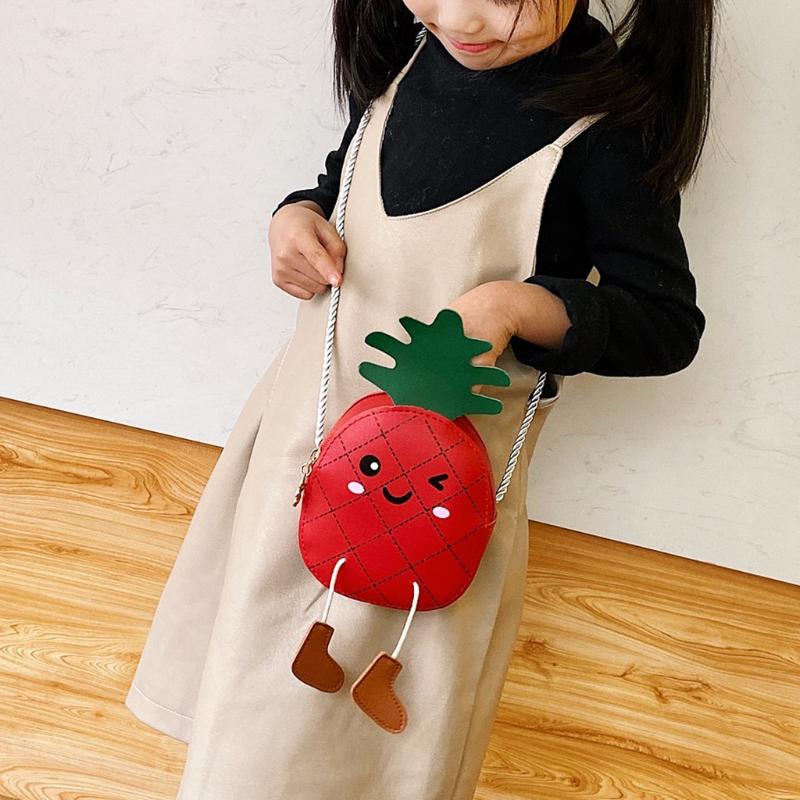 

DAIGELO Creative Simulation Pineapple Diagonal Bags Children Girls Cute Cartoon Pineapple Messenger Crossbody Bag Shoulder Bags, Green