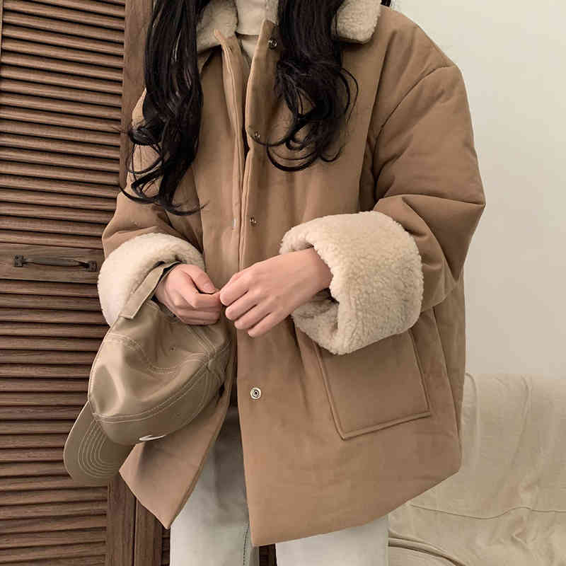 

Men's Fur & Faux winter release big pocket woman's lamb wool stylish single breasted cardigan parka tops coat fc296 7JFU, 1# shoe box