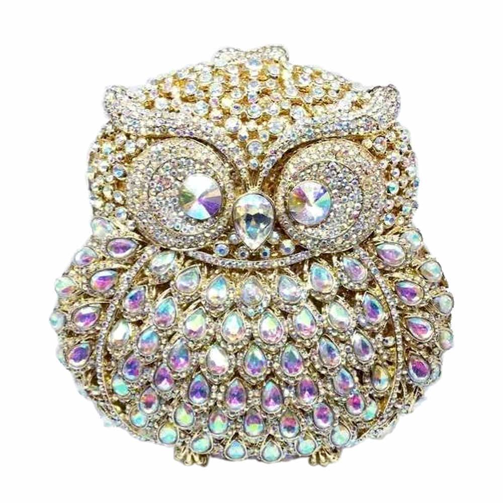 

Owl Shape Evening Bag Crystal Clutches Party Clutch Hollow Out Cocktail Clutch Metallic Evening Purse For Women