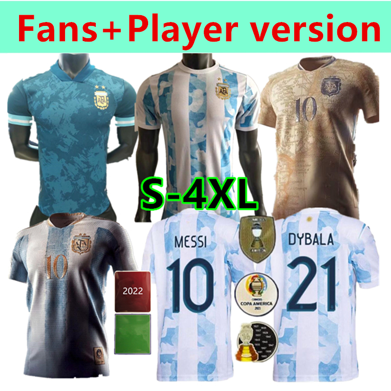 

Size:S-4XL Argentina soccer Jersey Fans and player version 2021 Copa america MESSI DYBALA AGUERO football shirt Men + Kids kit sets uniforms, Black;yellow