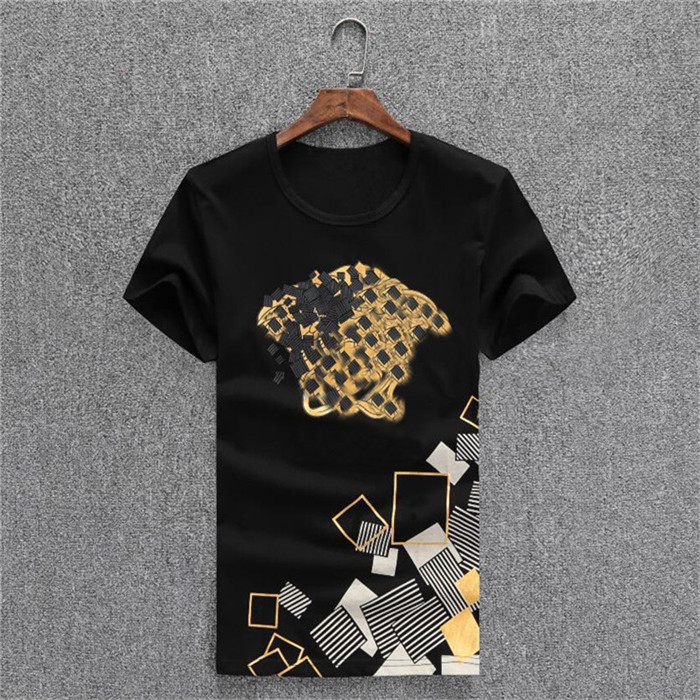 

2021 Brand Design Summer Street Wear Europe Fashion Men High Quality Cotton Tshirt Casual Short Sleeve Tee T-shirt #86, White;black
