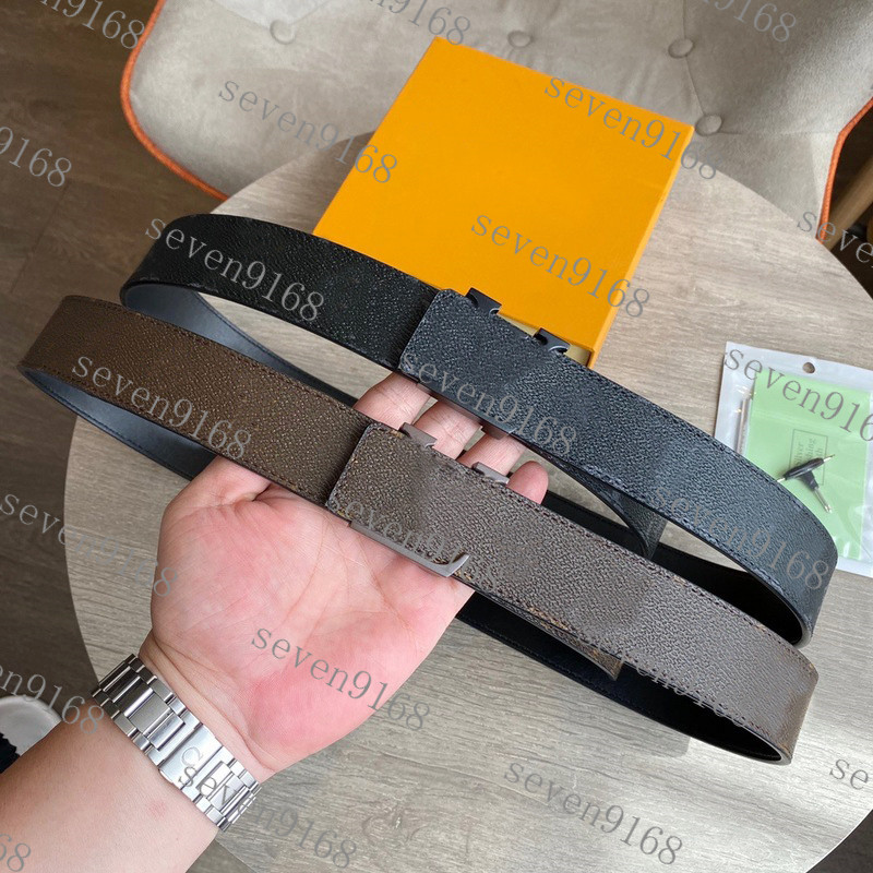 

New best quality genuinle leather men belt with box fashion men classic men designers belts, Black