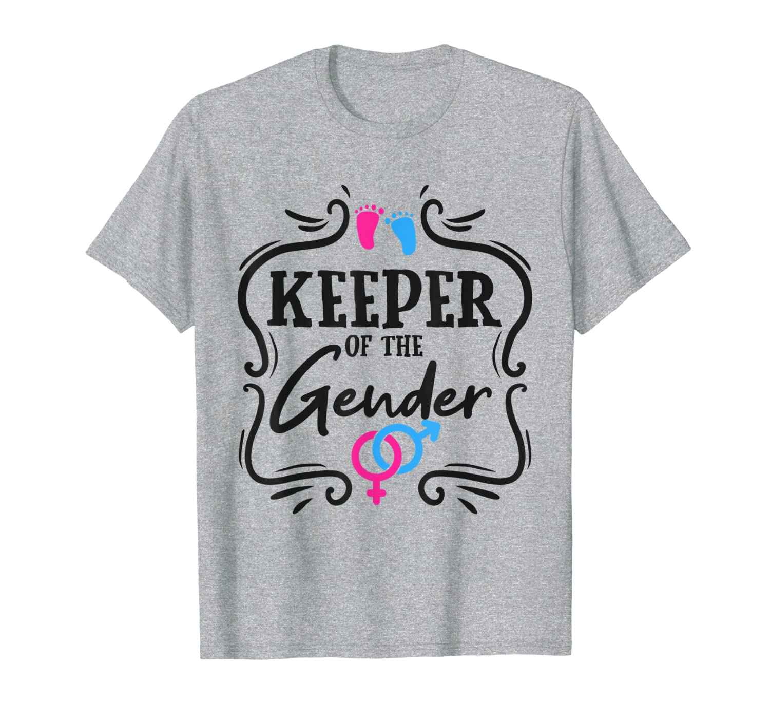 Keeper of The Gender Reveal Party Baby Announcement Gift T-Shirt-image-702213859