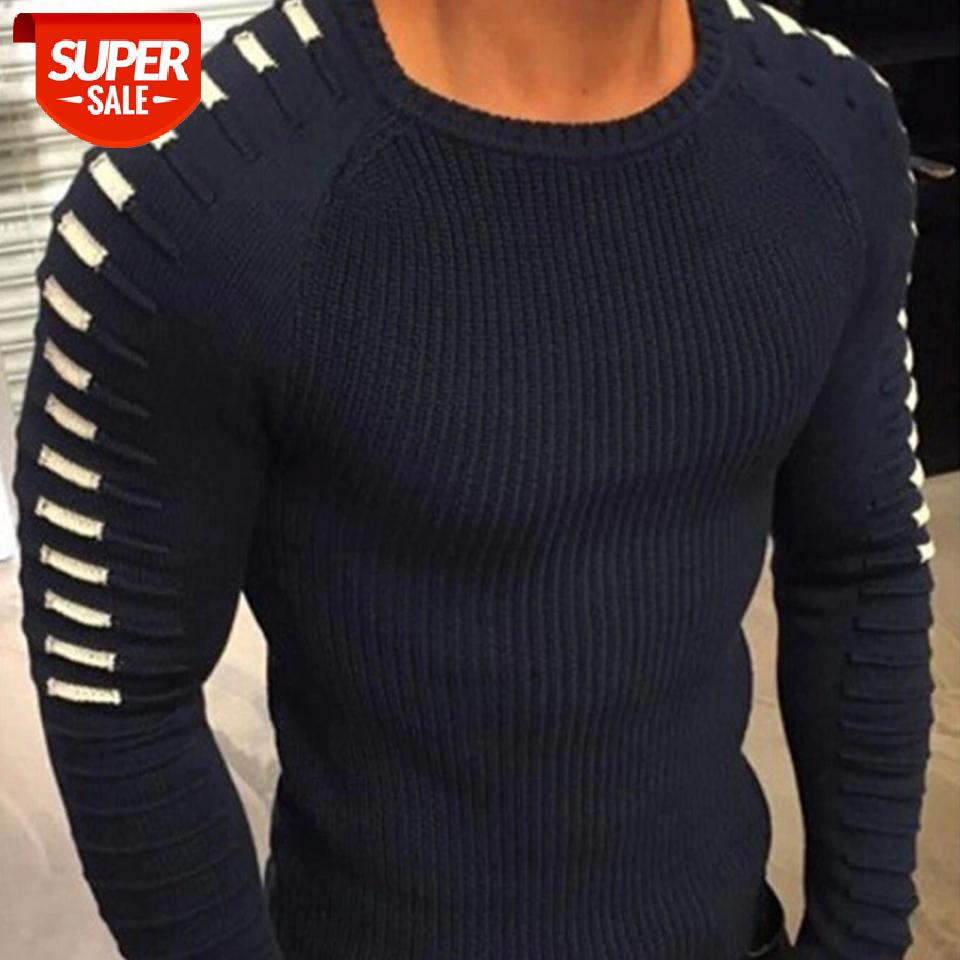 

New Autumn Winter Men'S sweater Knitted Sweater Slim Warm Keeping Top Winter Men Pullover for Daily men clothing 3xl #ca7W, White;black