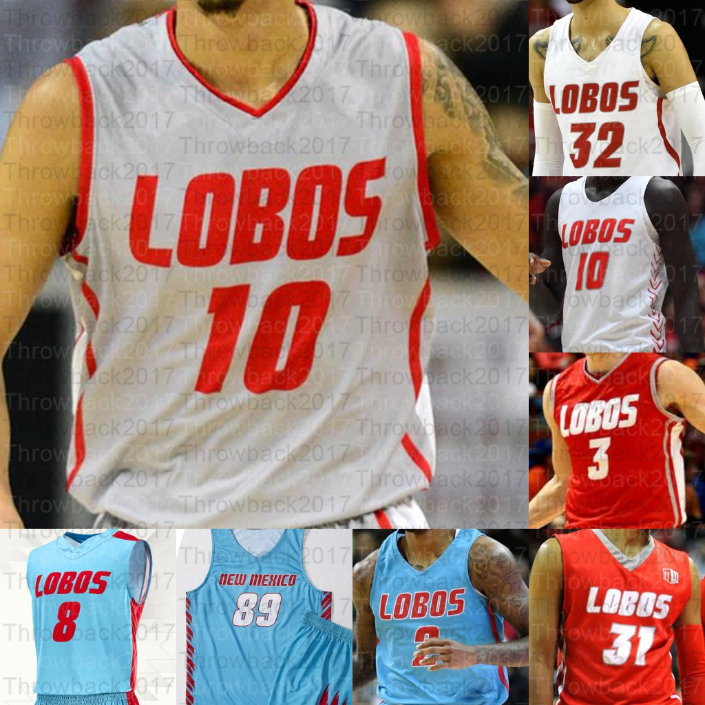 

Custom NewMexico Lobos Basketball jerseys 5 JaQuan Lyle 15 Carlton Bragg Jr. 10 Makuach Maluach 1 Corey Manigault 0 Martin, White ii