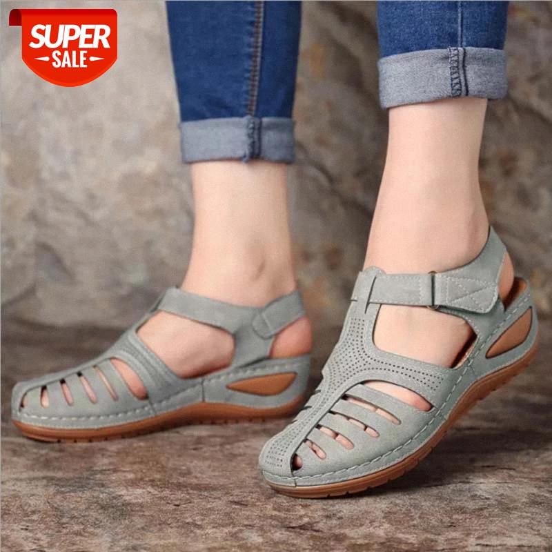 

2021 Women's Sandal For Beach Shoes Slip On Gladiator Sandals Women Wedges Flat Sandals Female Chunky Footwear Woman Plus Size #793A, Black