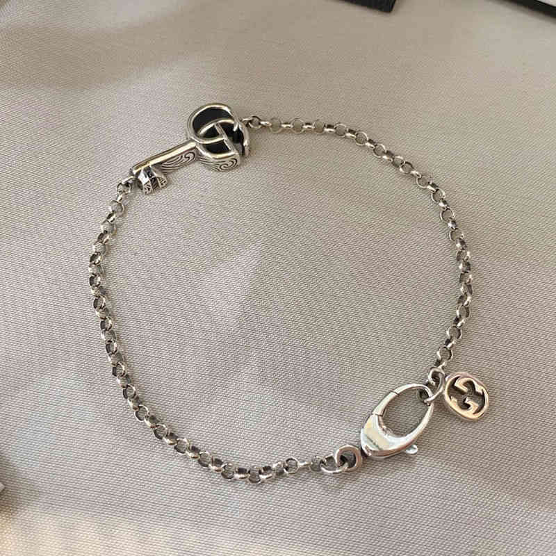 

New jewelry S925 Silver Double vine carved key Bracelet personalized Valentine's Day gift for girlfriend
