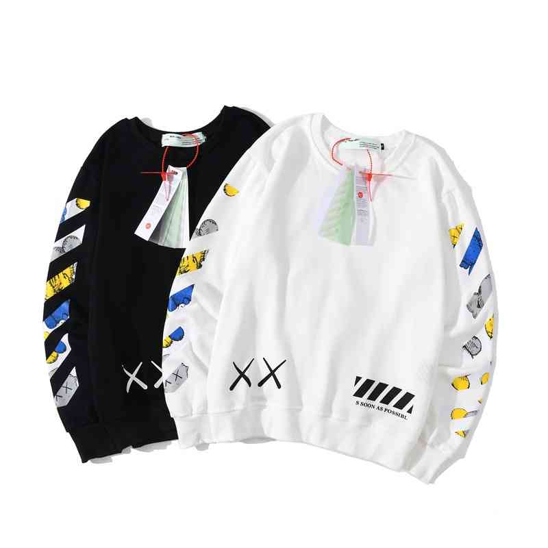 

20ss Autumn and Winter New Off Sweater Ow Graffiti Arrow Men's Women's Loose Thin Bottomed Jacket, White