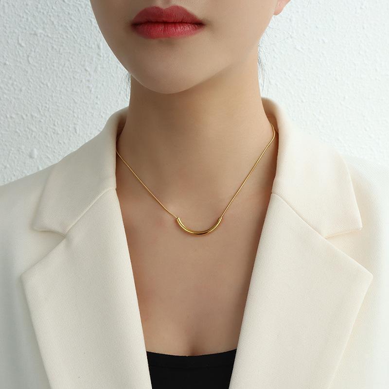 

Chains 2021 Korean Fashion Necklace Irregular Shape Titanium Steel Clavicle Chain Women Jewelry Collier Femme