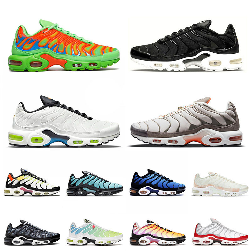 

High Quality Mens Women Air Airmaxs Max Plus Tn Running Shoes Size 12 Black White Pink Oxford Persian Violet Sherbert Bleached Aqua Sneakers Trainers