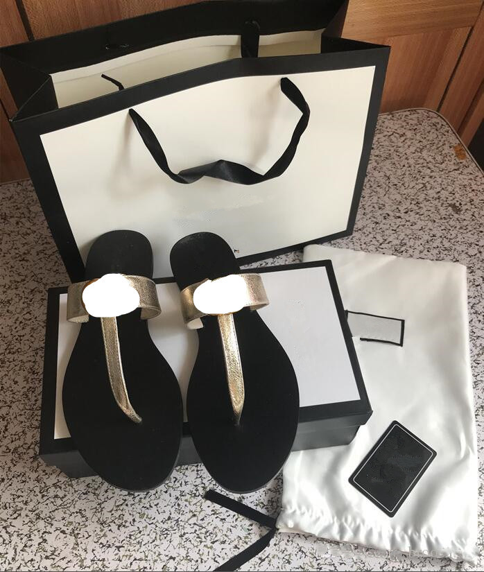 

2021 designer slides Women flip flops Leather Women sandal with Double Metal Black White Brown slippers Summer Beach Sandals with BOX US11