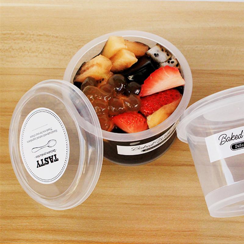 

Disposable Dinnerware 10pcs High Quality PP Plastic Dessert Cups Baking Packaging Yogurt Jelly Pudding Cup 170ml Small Salad Box Party