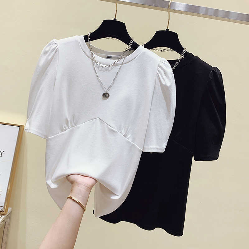 

Harajuku Cotton Short Sleeve Summer Women Tees Shirts Female Irregular Fashion T-shirts O-Neck Korea Tops White Black 210604