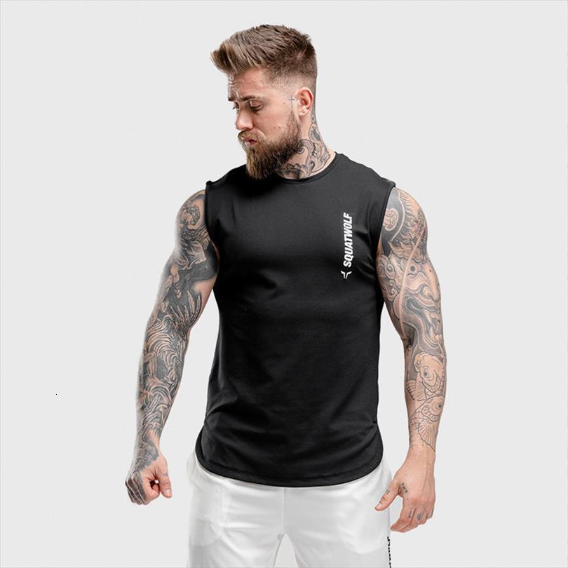 

sports gym tank men sleeveless shirt male summer fitness bodybuilding workout undershirt casual singlet vest brand clothing, White;black