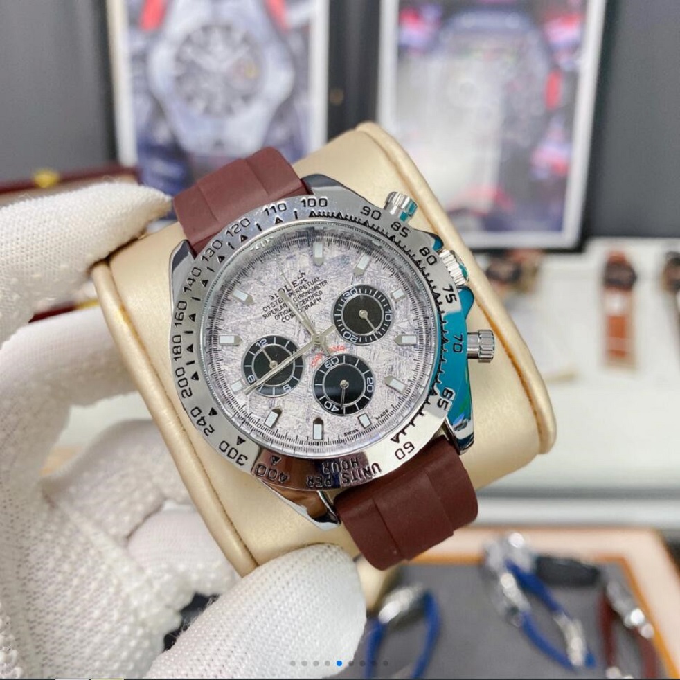 

top luxury Montre De Luxe VJ quartz Watch Men Big Magnifier 41mm Stainless steel President Mens Watches Male Wristwatches 004, Slivery;brown