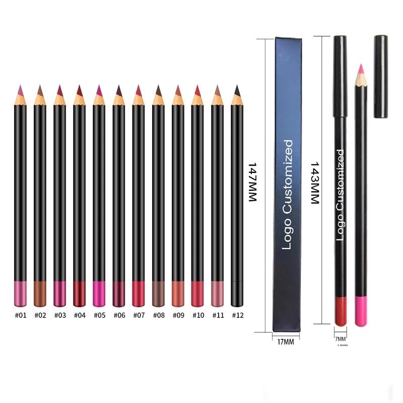 

Lip Pencils Private Label 16 Colors Matte Lipliner Pencil Bulk Waterproof Smooth Liner Brown Color High Pigment Makeup Cosmetics, 50pcs mix color