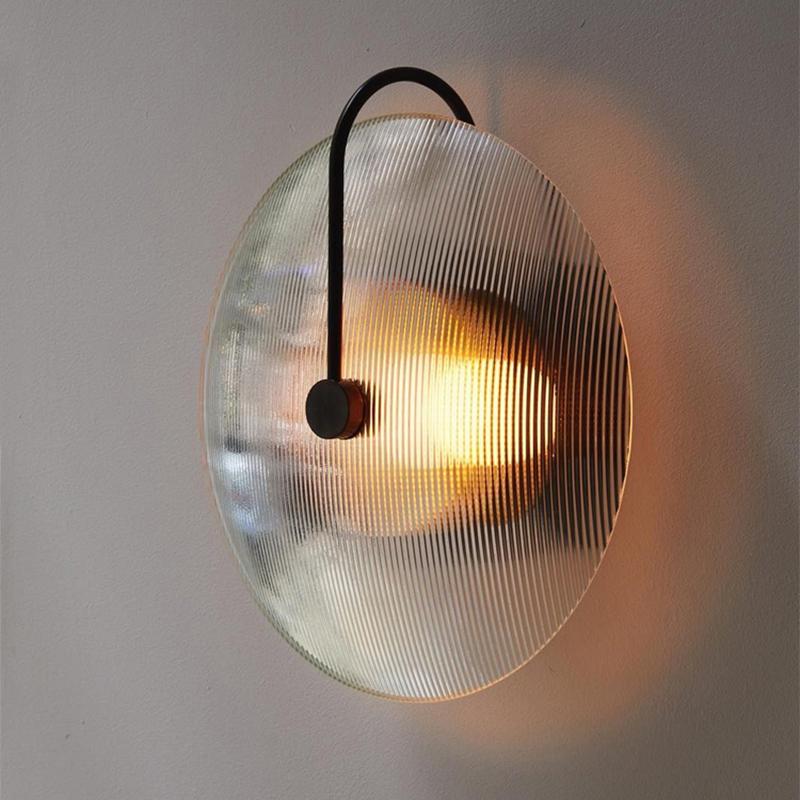 

FKL Nordic Modern Wall Lamp Simple Striped Glass Living room Background Wall Lamp LED Art Bedside Bedroom Aisle