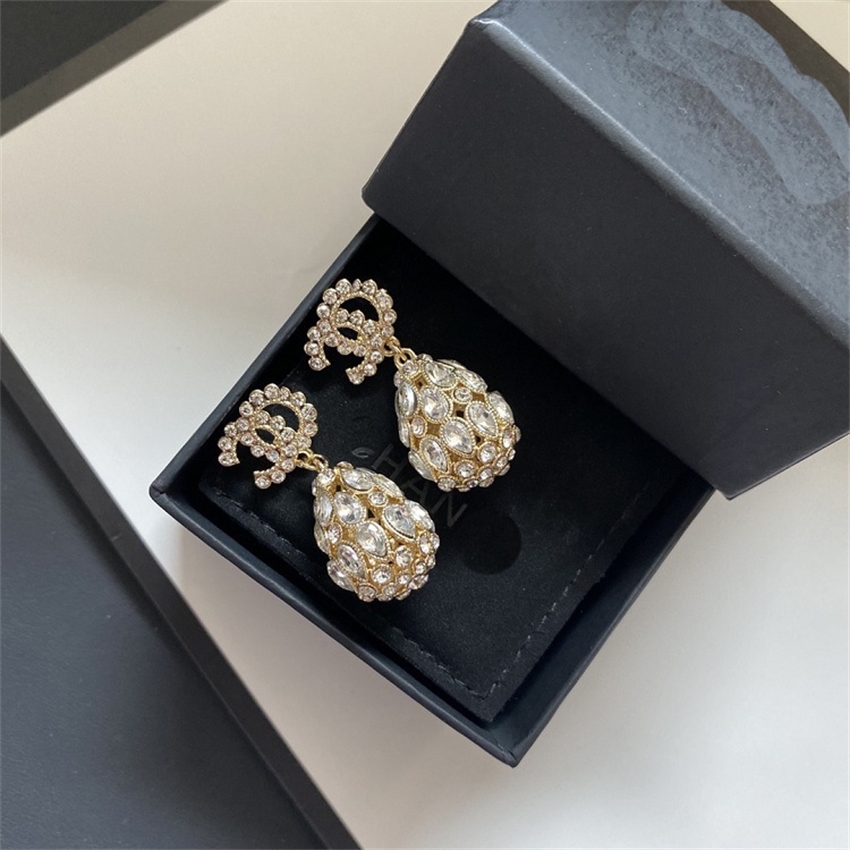 

2021 new fragrance Earrings temperament Rhinestone white red Earrings Ear Tassel Earrings 925 silver needlesZ4M2g, Golden