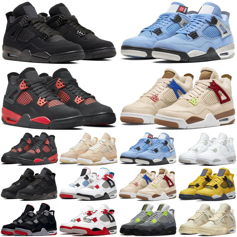 

Black Cat 4s basketball shoes for mens womens 4 Cactus Jack Sail Red Thunder University Blue White Oreo Bred Fire Red men trainers sports sneakers, #23 court purple