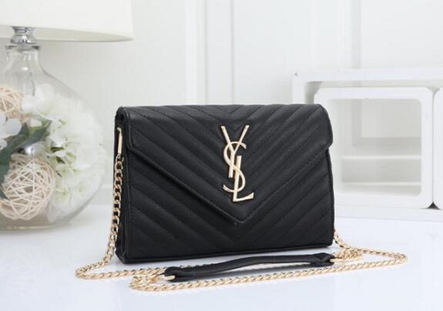 

New YSL Fashion Women Shoulder Purse Handbags Luxurys Designer Messenger Bags Wallet Tote Bag LV Louis Vitton a2, Golden;silver