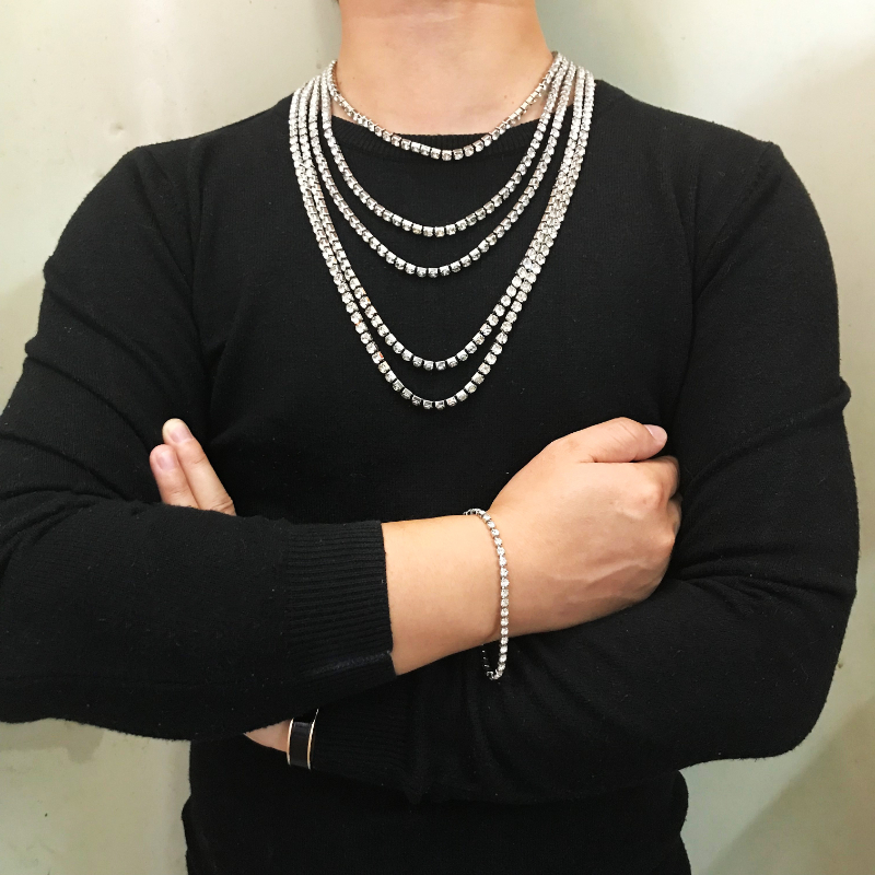 

pendant necklace graduated tennis designer Single Ice chain Luxury diamond jewelry titanium steel Men and women love newlyweds wedding gifts christmas fashion
