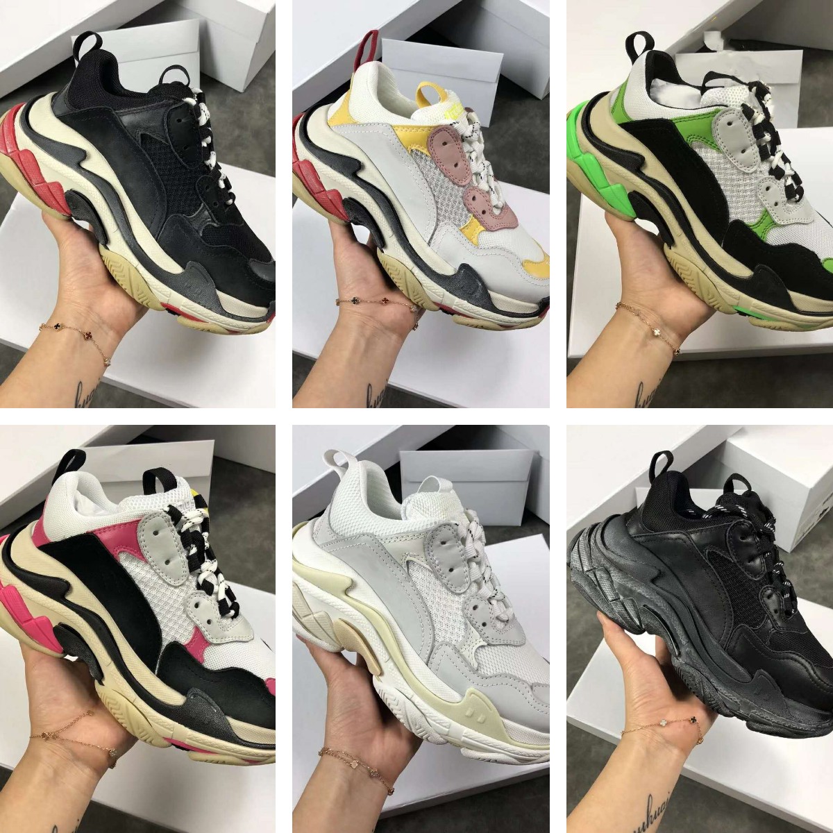 

Mens Triple S Shoes 17 FW Sneaker Womens Paris Black White Letter Colorful Blue Bright Red Rice Ash Grey Green Pink Silvery Retro Ladies Designer Casual Trainers