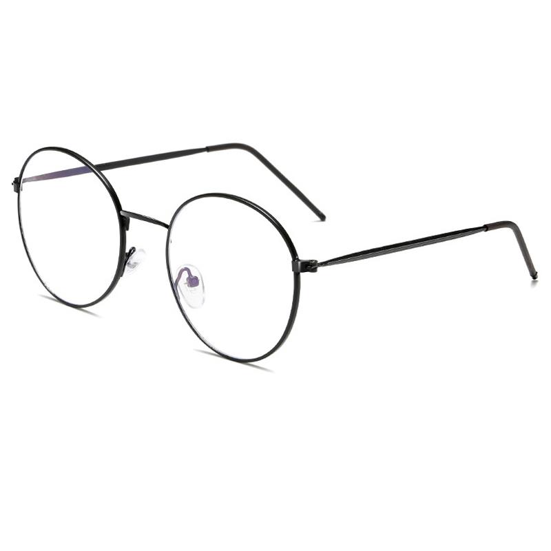 

Fashion Sunglasses Frames Metal Anti-blue Light Glasses Frame Vintage Round Eyeglasses Eye Protection Flat Mirror Clear Lens Ultralight