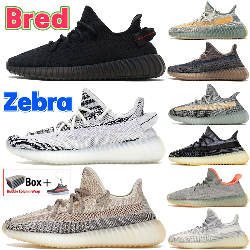 

Top Quality Bred Zebra Mens Running shoes Ash Pearl Stone Blue Reflective cinder Black Static cloud white yecheil tail light carbon Natural israfil women sneakers, Bubble wrap packaging