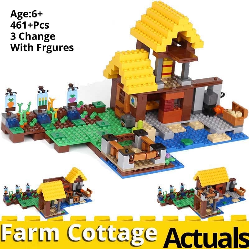 

The Farm Cottage 461PCS Blocks Compatible minecrafts 21144 house model building kit Bricks toys for children