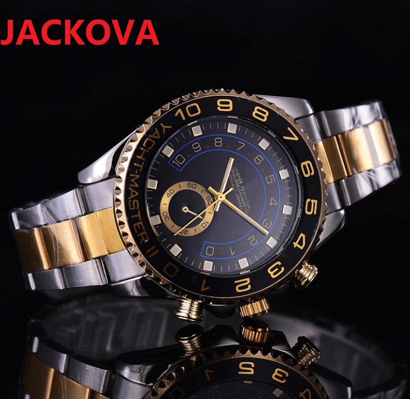 

Yacht-master Design Dwellers Watches 43mm Top Brand Business Watch Men Chronograph Full Steel Waterproof Analog Quartz male gifts wristwatch, As pic