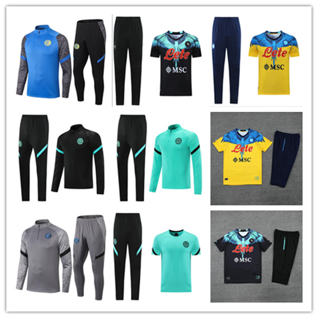 

21 22 Naples adult soccer tracksuit 2021 napoli INSIGNE football training suit tuta chandal futbol survetement jersey jogging, Short sleeve training