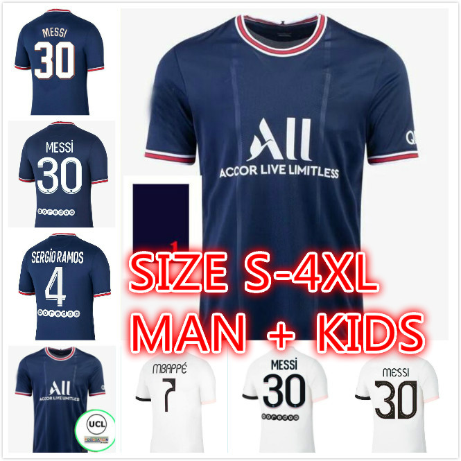 

s-4xl messi Paris soccer jerseyS 21 22 SERGIO RAMOS Hakimi Maillots de football shirt 2021 2022 DI MARIA neymar MBAPPE Wijnaldum men kids kit uniform enfants XXXL