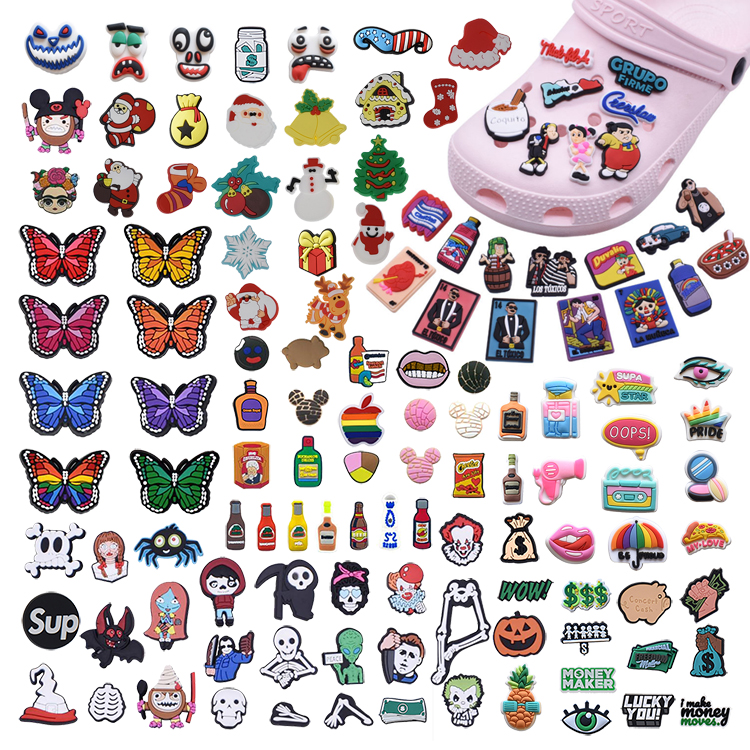

Fast delivery new fashion Pvc shoe decoration charm Mexican croc charm High quality clog charms for wholesale